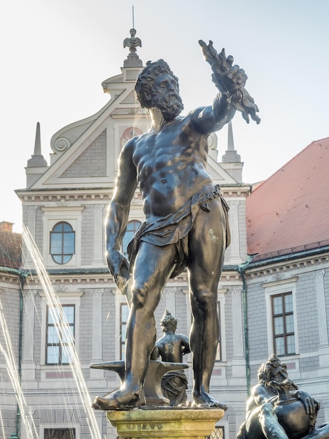 Art sculpture fountain in Residenz Munich