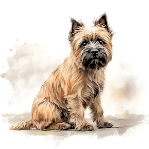 Art Style by Cecily Mary Baker featuring a Cairn Terrier