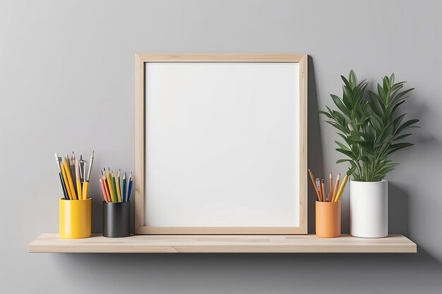 Art Supply Store Inspiration Wall Sign Mockup with blank white empty space for placing your design