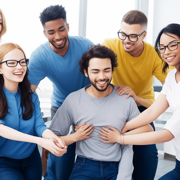 Foto l'arte di costruire una squadra promuove la collaborazione