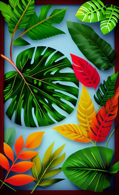 Photo art tropical leaves