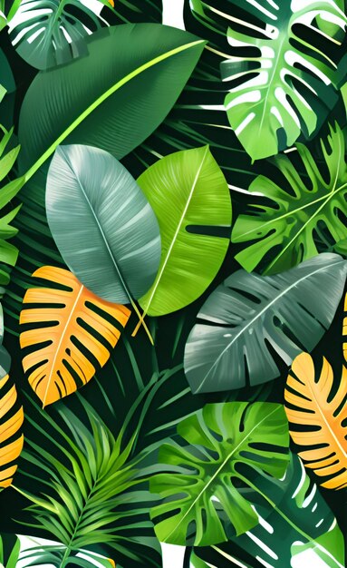 art tropical leaves