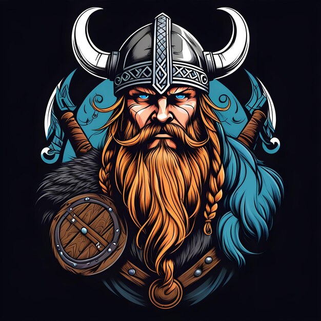 art of a Viking warrior vector illustration template suitable for t shirt design logo design logo