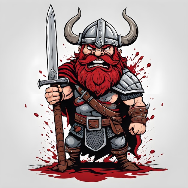 ワイキング・ウォリアー (Viking Warrior) の絵を描いたテーマはTシャツのデザインロゴのデザイン