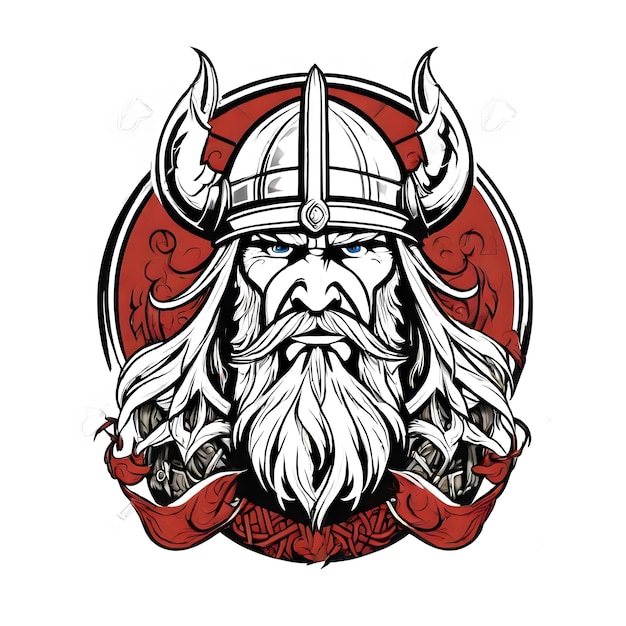 Искусство векторной иллюстрации воина-викинга, подходящее для дизайна футболки, логотипа, дизайна логотипа