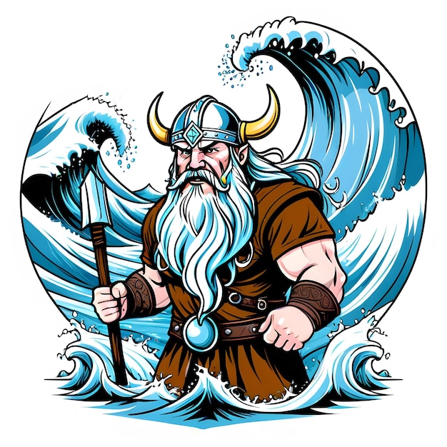 art of a Viking warrior vector illustration template suitable for t shirt design logo design logo