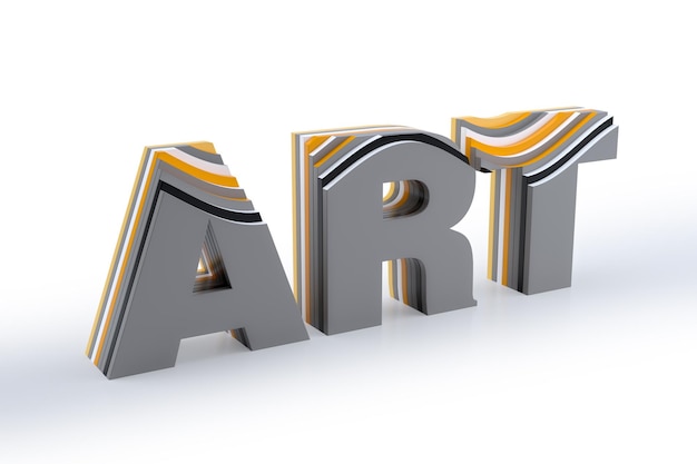 ART Word on White Isolated Background. 3d Rendering