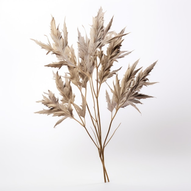 Artemisia dried flower isolated on white background Generative AI