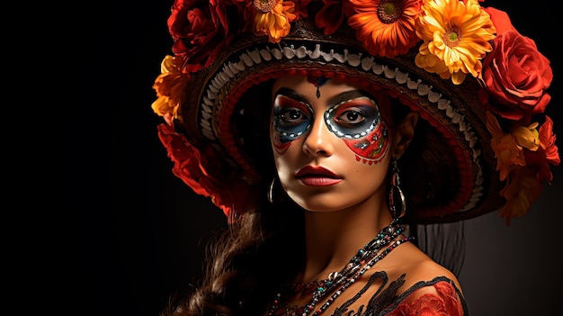 Artful Catrina Face Detailed Portrait