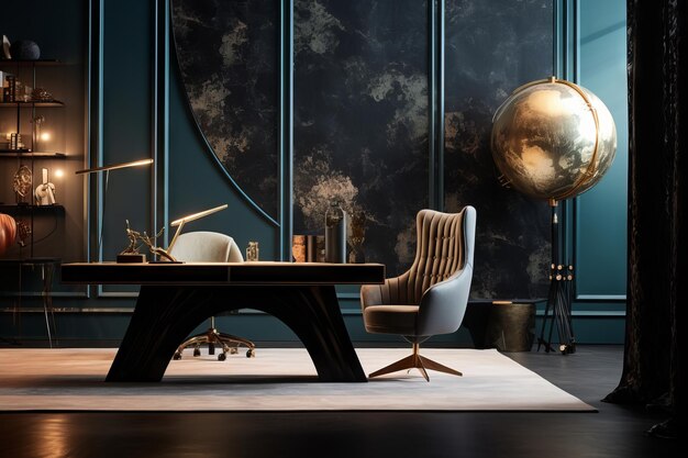 Foto artful home office con stile eclettico generato da ai