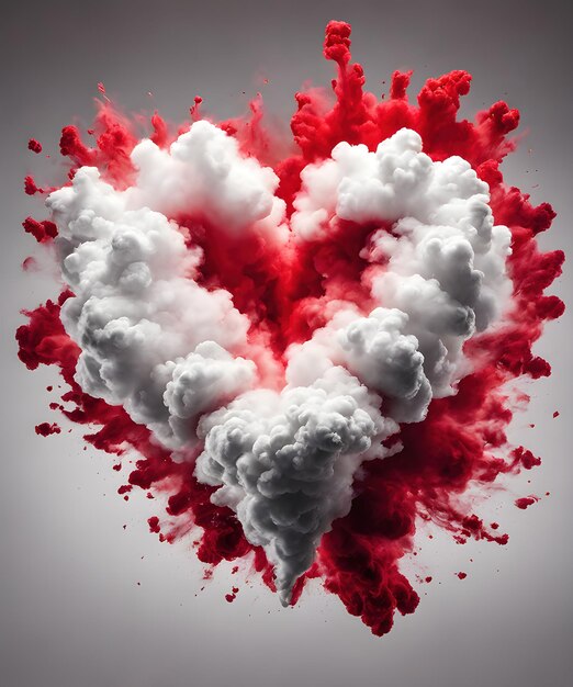 Photo artful scarlet red heart of smoke