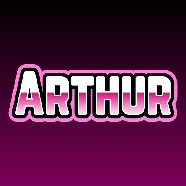 Photo arthur typography 3d design cute text word cool background photo jpg