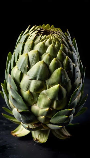 Artichoke on a black background