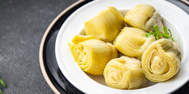 artichoke canned food healthy meal food snack on the table copy space food background rustic top