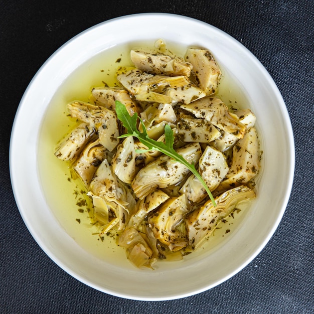 artichoke canned fresh healthy meal food snack diet on the table copy space food background rustic