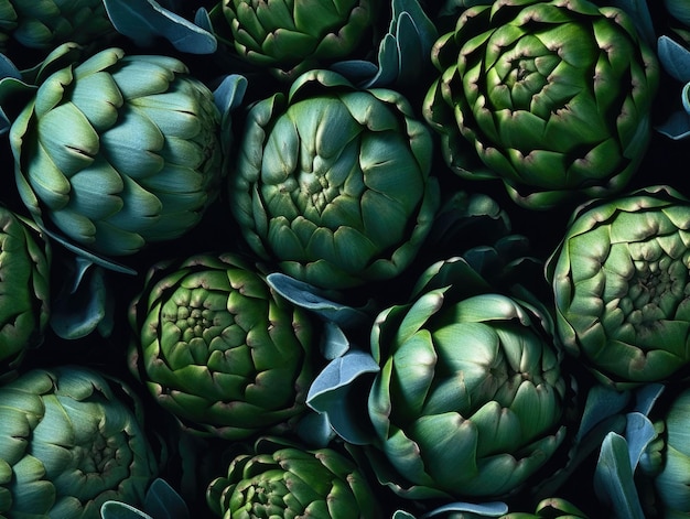 Artichokes background as seamless tile generative AI