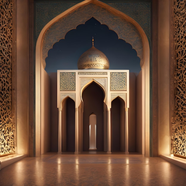 Photo artifical intelligence generated islamic architecture illustration ai generated image ai