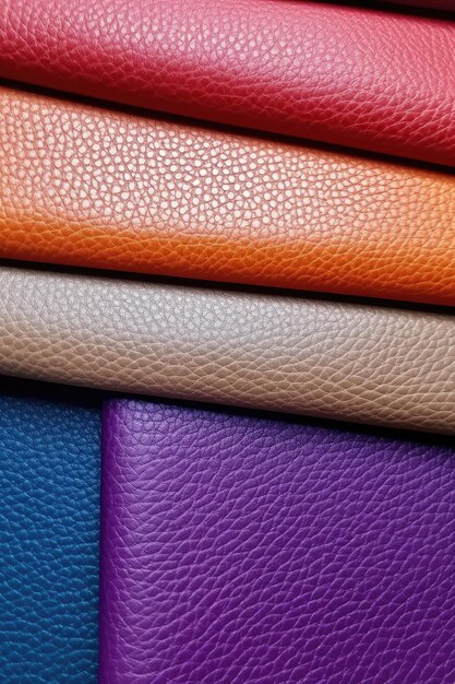 Artificial colorful leather texture with waves and bends AI Generated