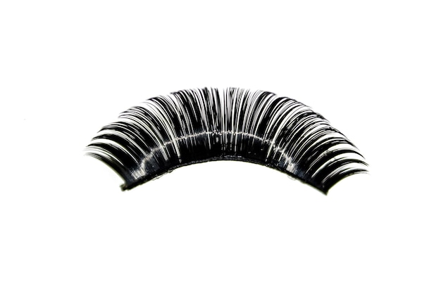 Photo artificial eyelashes on a white background