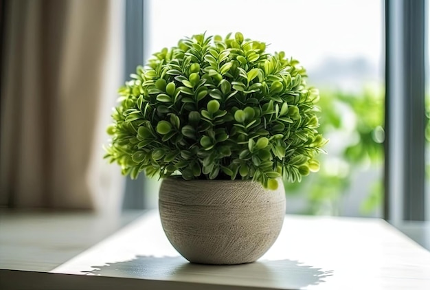 Artificial greens in pot