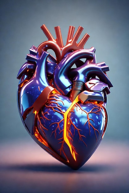 artificial heart 3D render