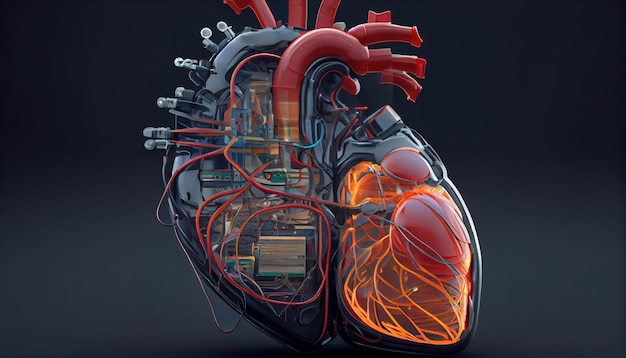 Artificial heart medicine concept