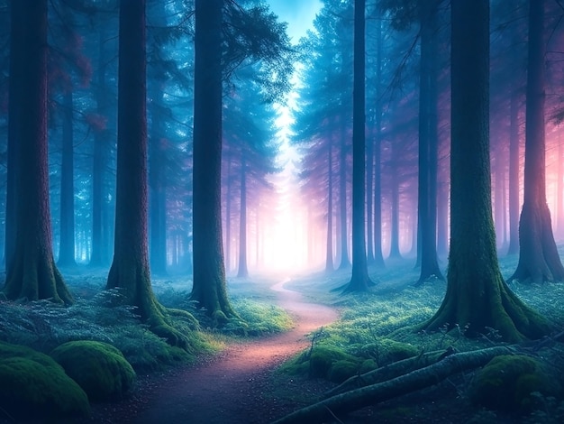Artificial Image of a Mystic Forest