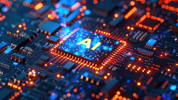 Artificial intelligence and ai technology concept processor chip background llms