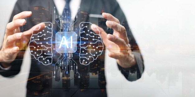人工智能 AI 使用智能机器人 AI 人工智能通过输入命令提示符来生成一些东西