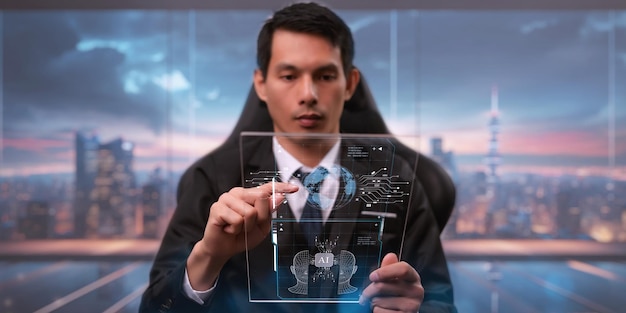 人工智能 AI 使用智能机器人 AI 人工智能通过输入命令提示符来生成一些东西