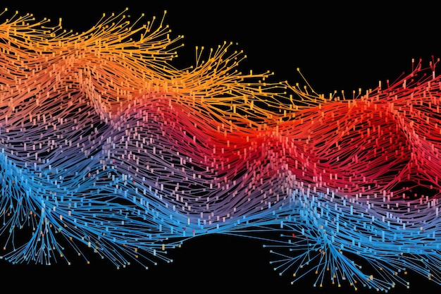 Photo artificial intelligence ai virtual brain processing and analyzing data streams