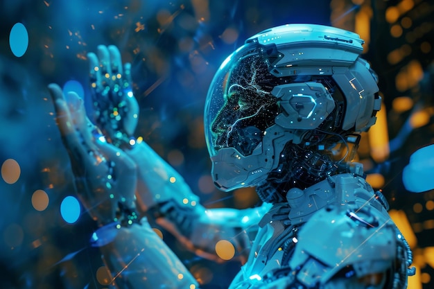 Аватар искусственного интеллекта, взаимодействующий с цифровым пространством, созданный искусственным интеллектом