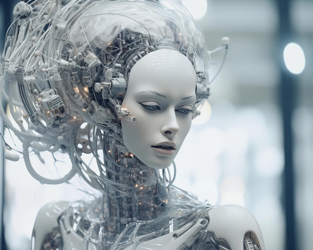 Artificial Intelligence backgroundGlow of Technology Digital Life of Reason Futuristic robot Programming coding technology development machine learning concept Robotic bionic science research