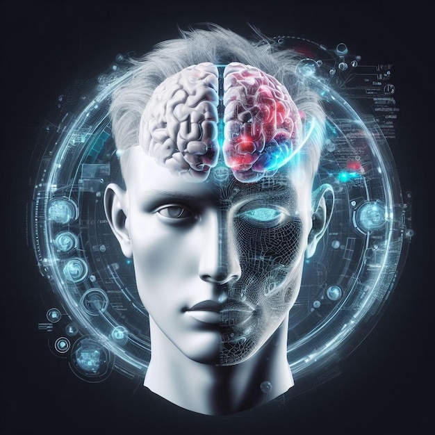 Artificial Intelligence brain a human brain with AI brain AI human brain images