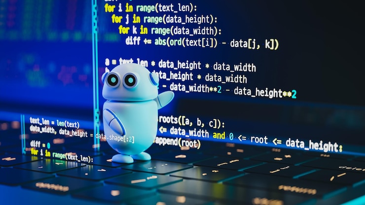 फोटो an artificial intelligence chatbot is helping programmers write source code 3d rendering