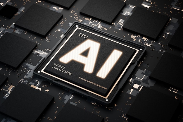 artificial intelligence chip ai for robot control robotics mind ai artificial intelligence generates content artificial intelligence will replace humans ai writes program code 3d render
