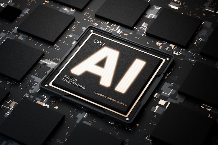 Photo artificial intelligence chip ai for robot control robotics mind ai artificial intelligence generates content artificial intelligence will replace humans ai writes program code 3d render