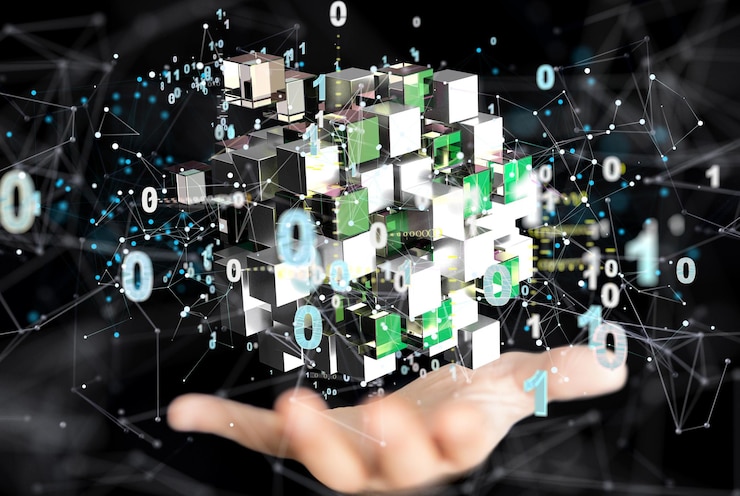 Photo artificial intelligence cloud technology. integrated digital web concept background