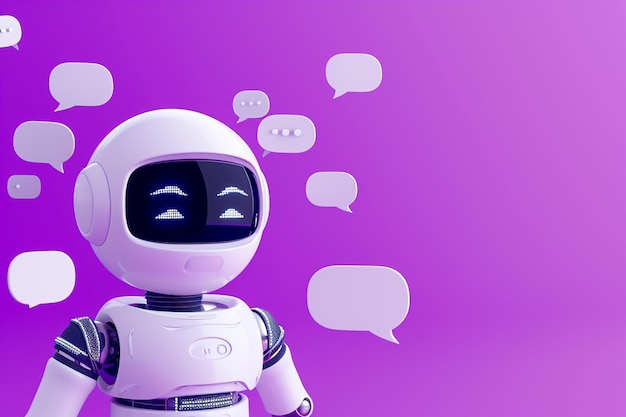 Artificial Intelligence digital concept AI chatbot AI chatbot assistant speech bubbles