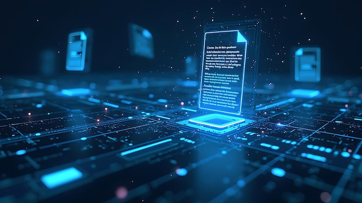 Photo artificial intelligence in document analysis the role of artificial intelligence in document analysis with an image portraying machine learning algorithms extracting data from unstructured documents