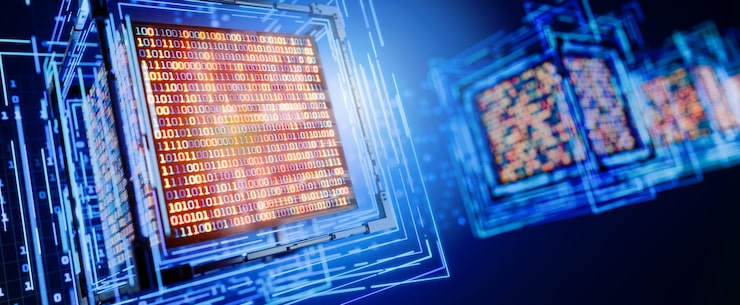 Photo 인공지능 암호화 클라이언트 안하세요 빅 데이터 바이너리 해커 ai 양자 컴퓨터 ech 프로토콜 디지털 기술 데이터 스토리지 추상적인 기술 배경 데이터베이스 3d 렌더링