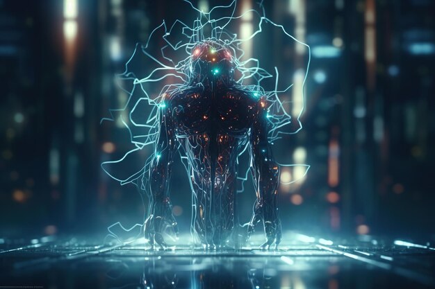 artificial intelligence futuristic technology trends concept network structure background machine learning data background big databinary digits technology and science generative ai