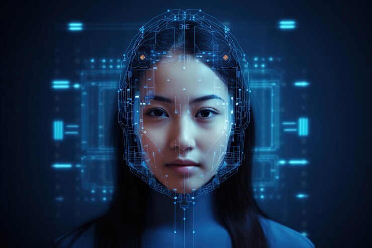 Premium Photo | Artificial intelligence human face learning generative ai
