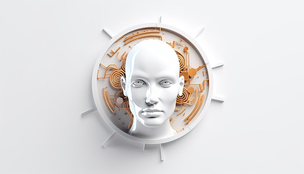 Логотип искусственного интеллекта Минималистский 3d AI простой и белый фон Сверхвысокое качество