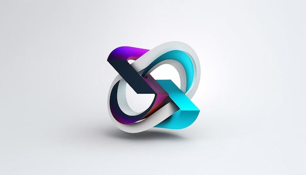 Artificial Intelligence Logo Minimalist 3d AI simple and white background Ultra high quality