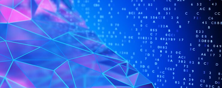 Photo artificial intelligence machine learning data background big data wide banner wireless connection satellite internet blockchain technology network structure background 3d rendering