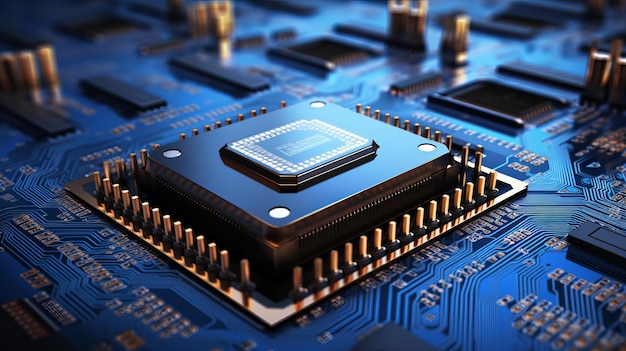 Artificial intelligence micro processor on computer motherboard with advanced technology