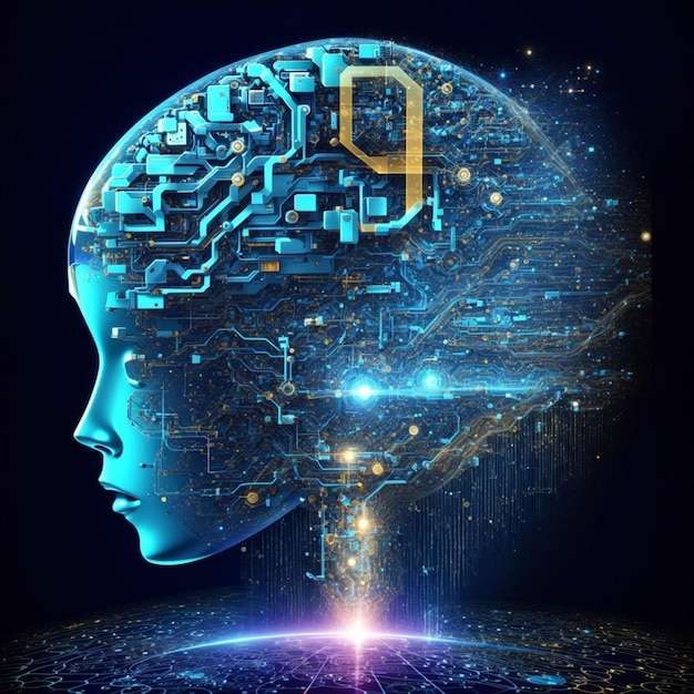 인공 지능 신기술 과학 미래 추상 인간 두뇌 _ai_generated