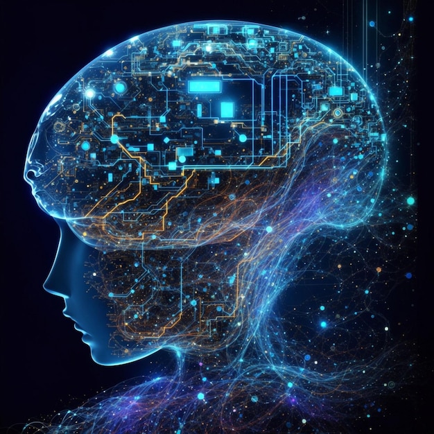 искусственный интеллект новые технологии наука футуристический абстрактный человеческий мозг _ai_generated