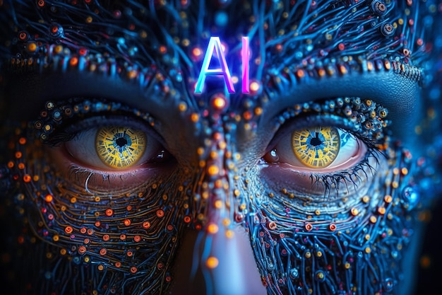 Foto intelligenza artificiale nuova tecnologia scienza futuristica astratto cervello umano tecnologia ai cpu unità di elaborazione centrale chipset big data apprendimento automatico e dominazione della mente cibernetica ai generativa